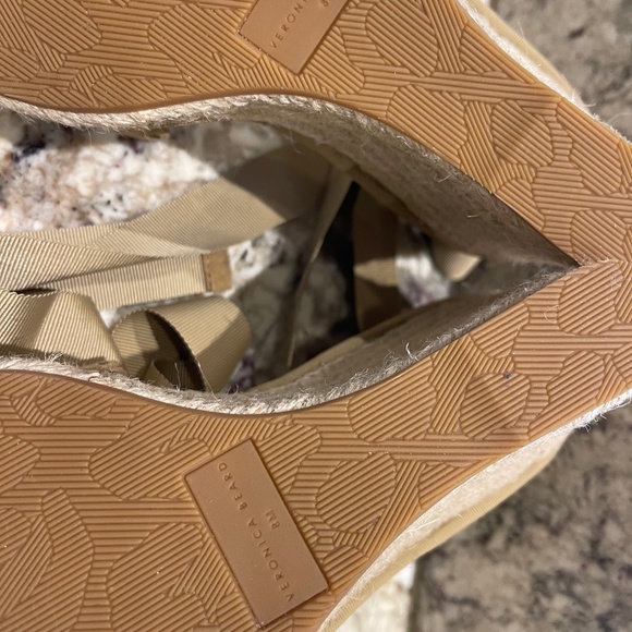 NWOB Veronica Beard "Sand" Soleil Espadrille Wedge with Tie Ribbon in Size 8M - Picture 10 of 12